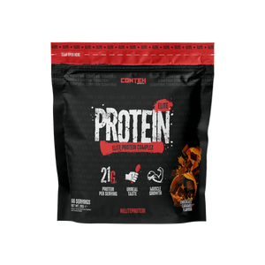 Conteh Sports Protein Elite protein complex in Chocolate Caramel, 66 servings 2kg pouch with 21g protein per serving