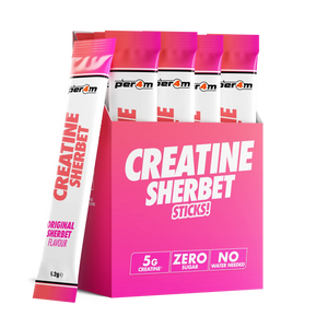 Per4m Creatine Sherbet stick packs in Original Sherbet, box of 20 single-serve sticks with 5g creatine each