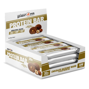 Per4m Protein Bar box of 12 in Chocolate Hazelnut Wafer, 62g bars with 20g protein and low sugar