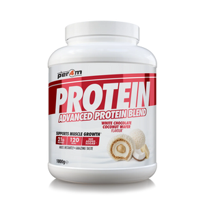 Per4m Advanced Protein in White Chocolate Coconut Wafer, 1.8kg tub with 21g protein per serving