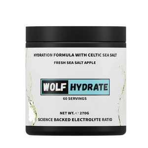 Wolf Hydrate electrolyte powder with Celtic sea salt in Sea Salt Apple, 60 servings 270g tub
