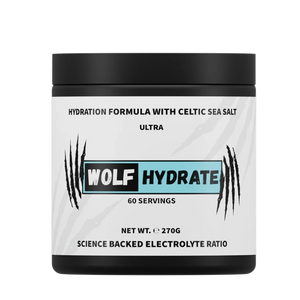 Wolf Hydrate electrolyte powder with Celtic sea salt in Ultra 60 servings 270g tub