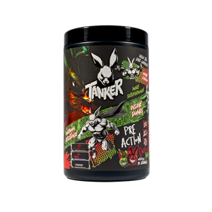 Tanker Pre-Action high stim pre-workout in Cherry Lime, 30 servings 540g tub with 400mg caffeine per serving